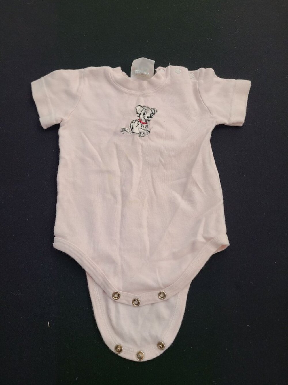 Garanimals Baby Pink Bodysuit With Dalmatian Embroidery Short Sleeves